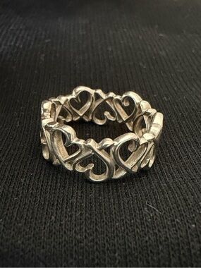 Authentic Tiffany & Co. Paloma Picasso 925 open hearts ring, size 4.5-4.75
